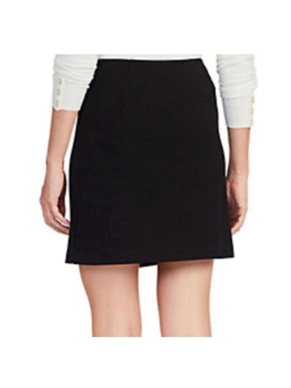 J. McLaughlin Suede Min Skirt Zipper Back Black Size 8